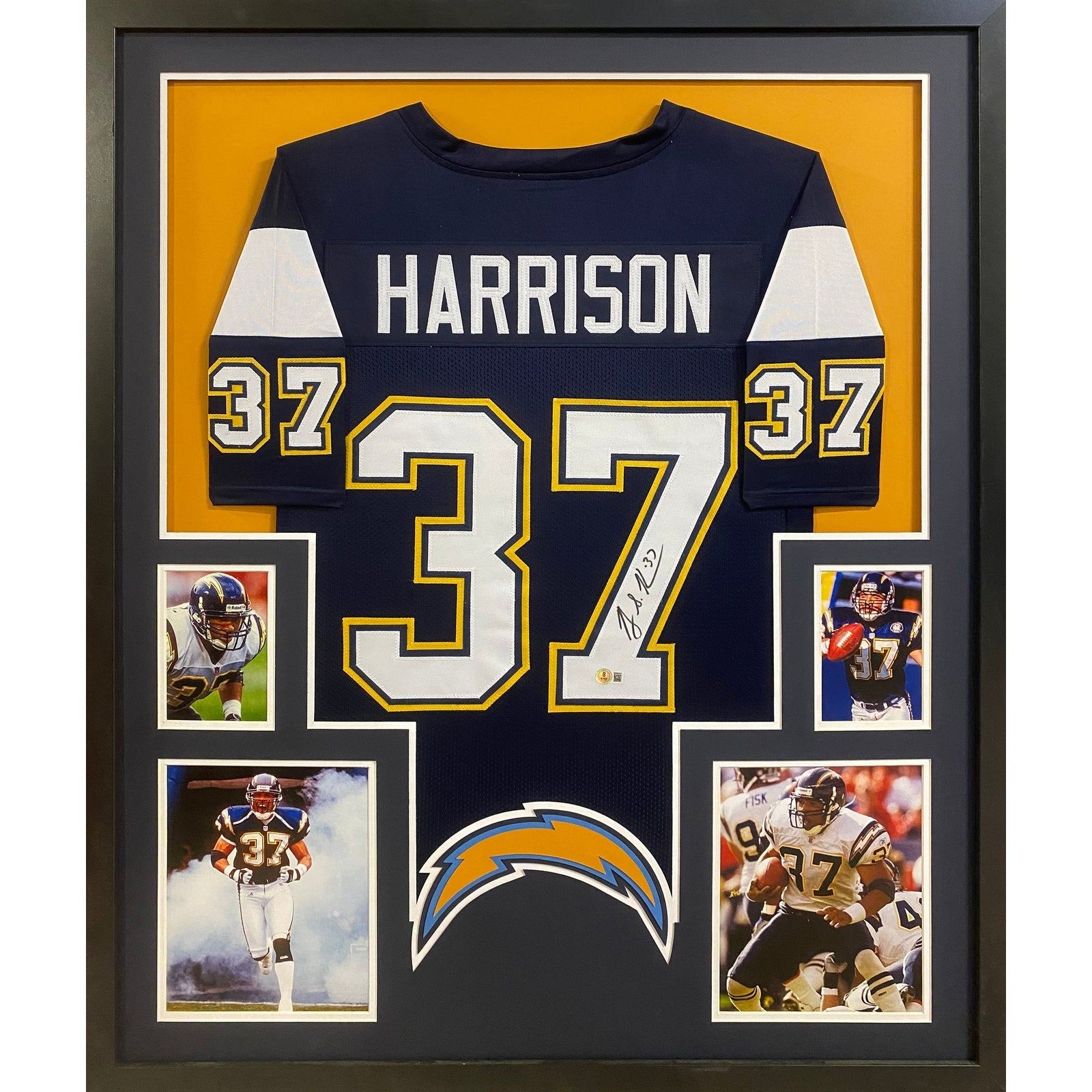 Rodney Harrison Signed Framed Jersey Beckett Autographed San Diego Chargers
