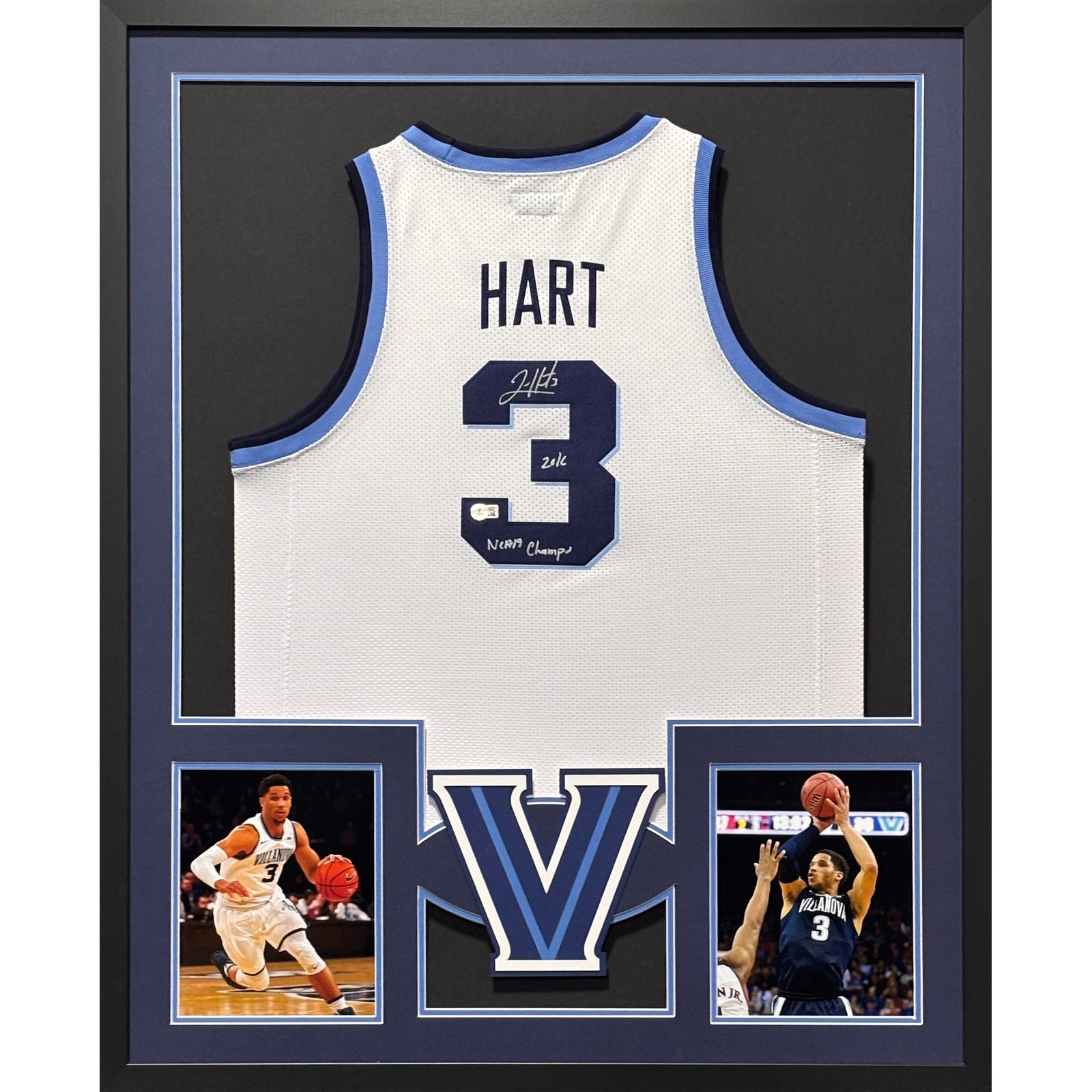 Josh Hart Framed Signed Villanova White Jersey Beckett Autographed Knicks