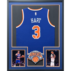 Josh Hart Framed Signed Blue Jersey Fanatics Autographed New York Knicks
