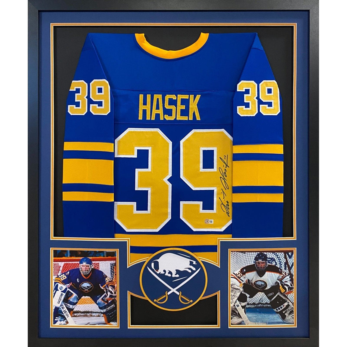 Dominik Hasek Framed Signed Buffalo Sabres Jersey Beckett Autographed