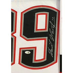 Dominik Hasek Framed Signed Buffalo Sabres White Jersey JSA Autographed