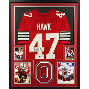 A.J. Hawk Framed Signed Jersey Beckett Autographed Ohio State OSU AJ