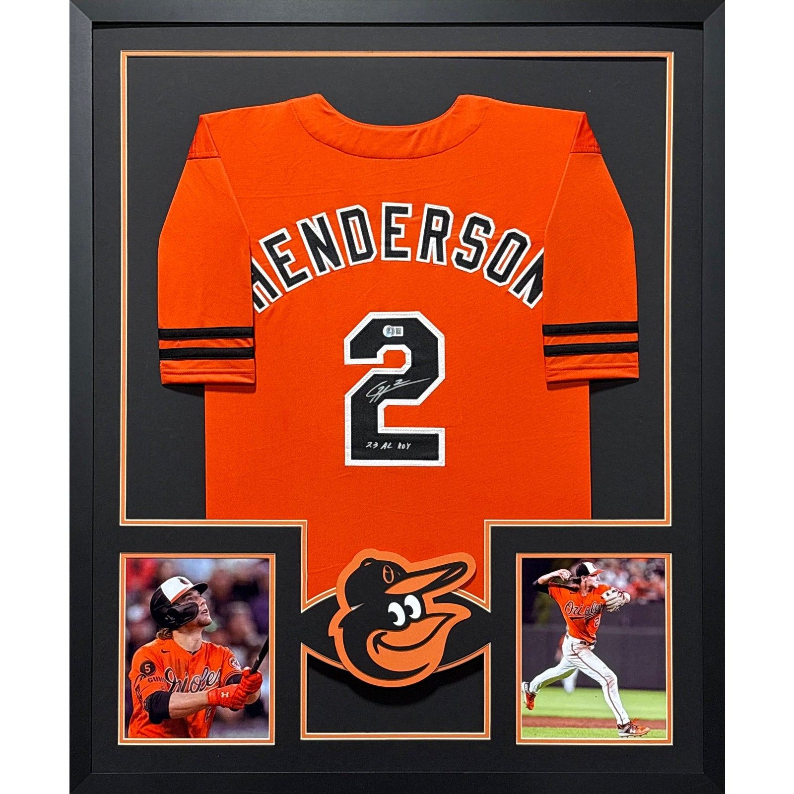 Gunnar Henderson Framed Signed Baltimore Orioles Orange Jersey JSA Autographed