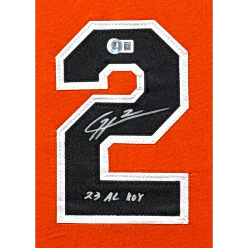 Gunnar Henderson Framed Signed Baltimore Orioles Orange Jersey JSA Autographed