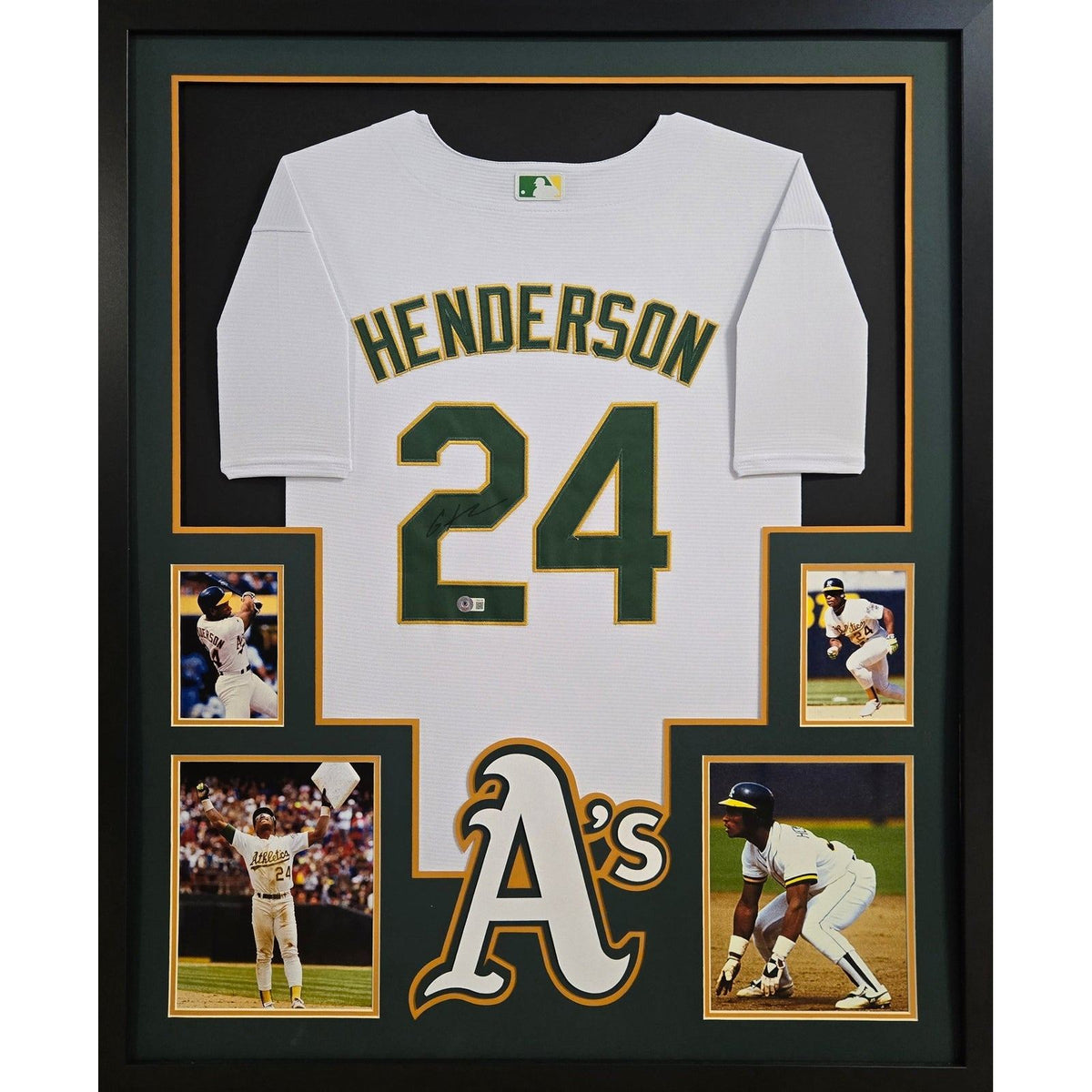 Rickey Henderson Framed Signed Oakland Athletics Jersey JSA Autographed