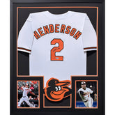 Gunnar Henderson Framed Signed Baltimore Orioles White Jersey Beckett Autographed
