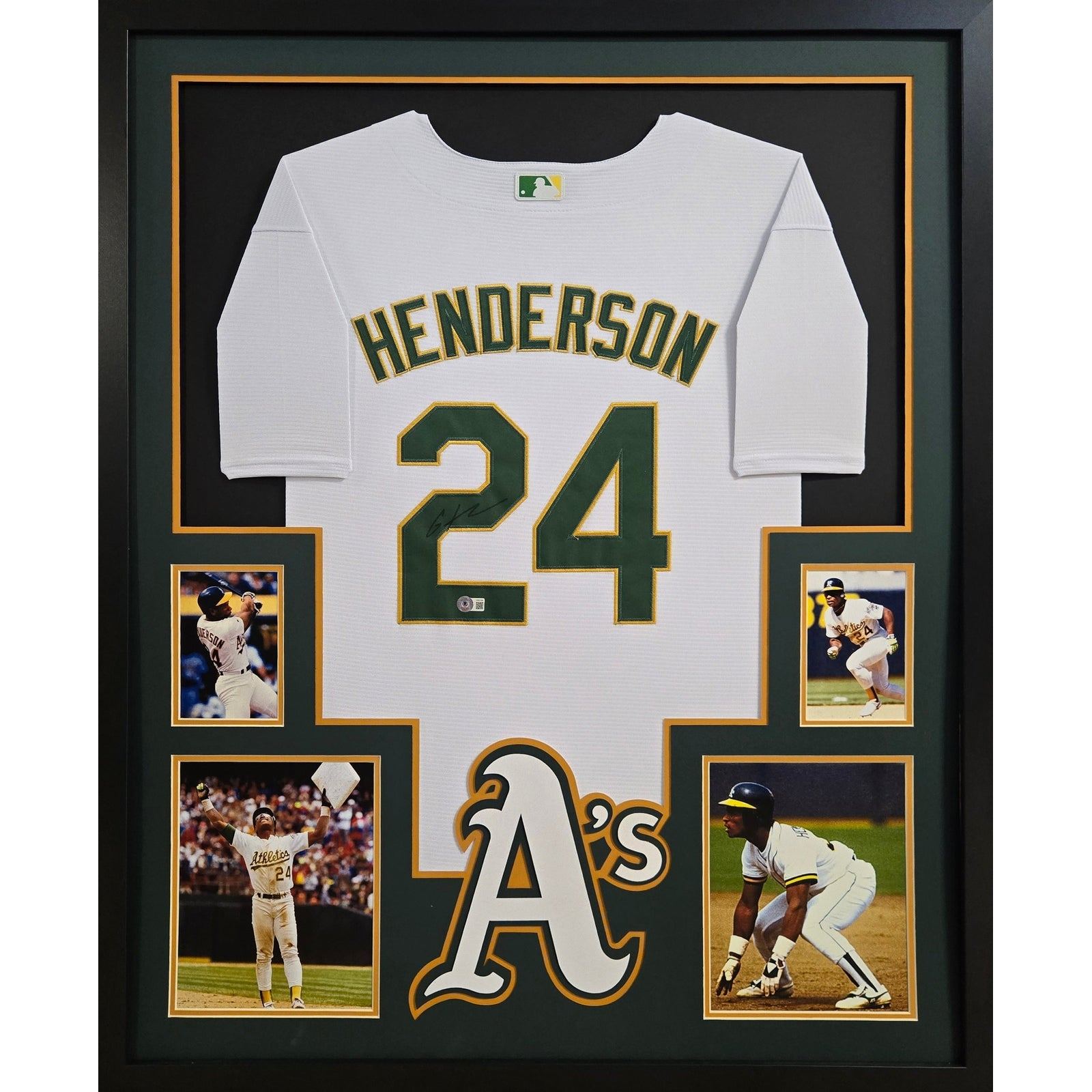 Rickey Henderson Framed Signed Oakland Athletics Jersey JSA Autographed