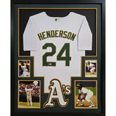 Rickey Henderson Framed Signed Oakland Athletics Jersey JSA Autographed
