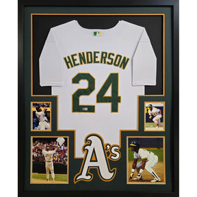 Rickey Henderson Framed Signed Oakland Athletics Jersey JSA Autographed