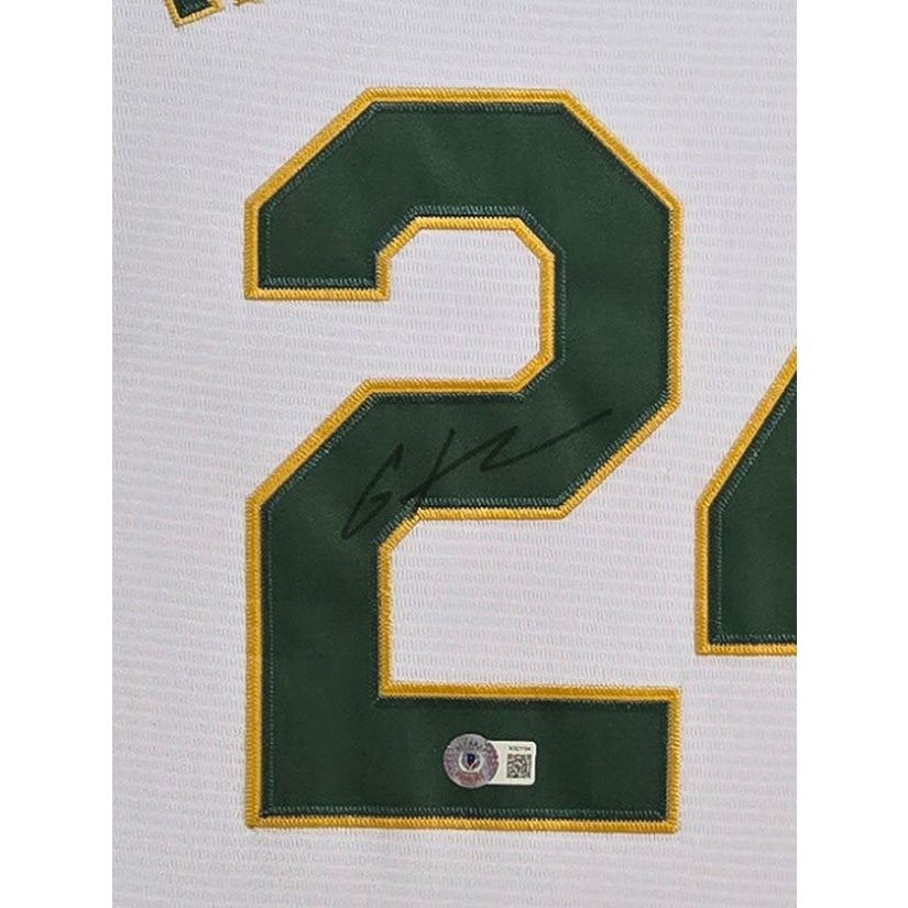 Rickey Henderson Framed Signed Oakland Athletics Jersey JSA Autographed