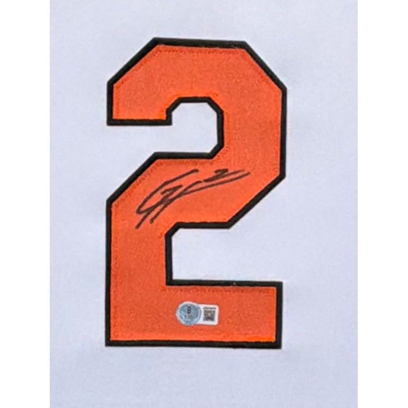 Gunnar Henderson Framed Signed Baltimore Orioles White Jersey Beckett Autographed