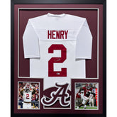 Derrick Henry Framed Signed White Jersey Beckett Autographed Alabama 2P