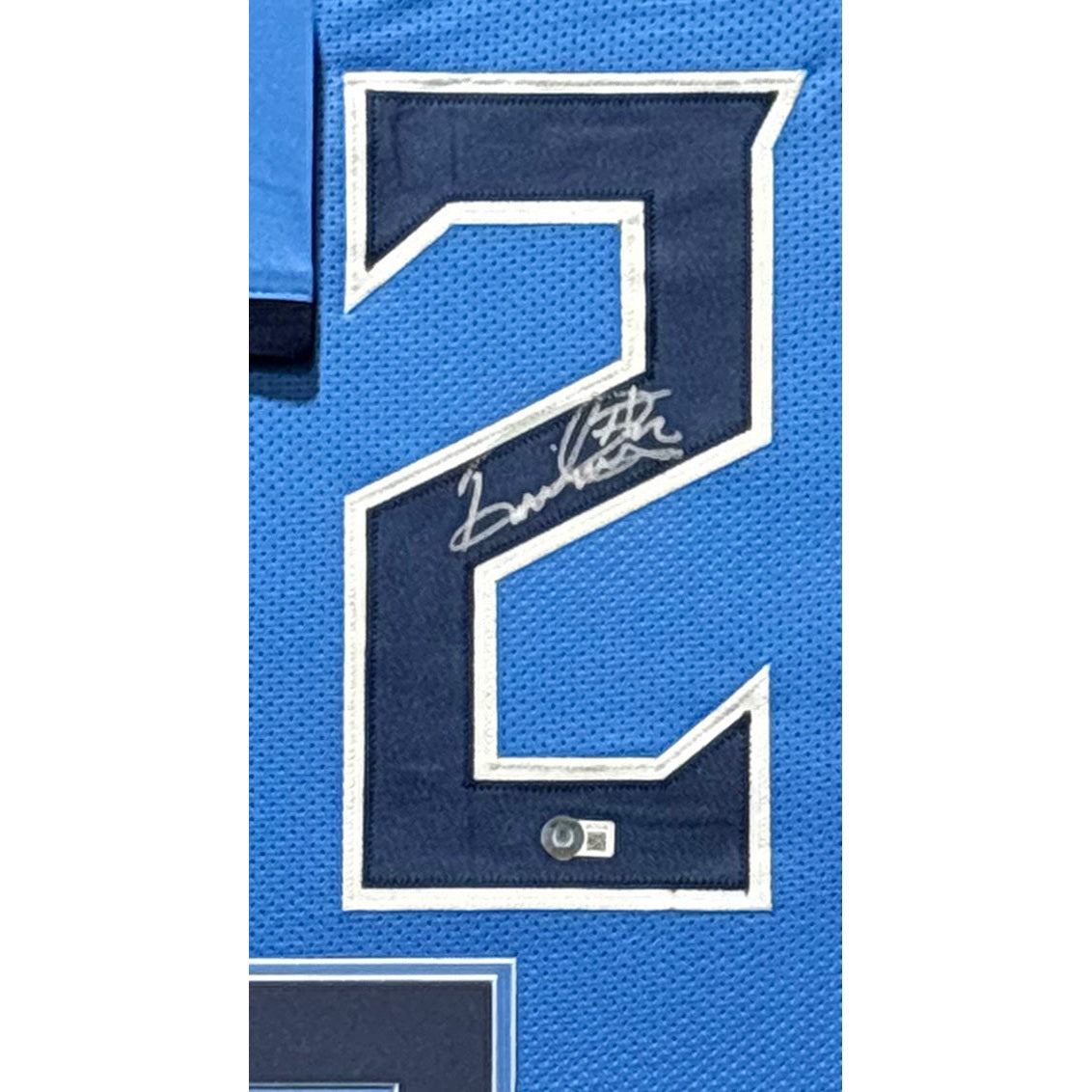 Derrick Henry Framed SIgned Blue Jersey Beckett Autographed Tennessee Titans