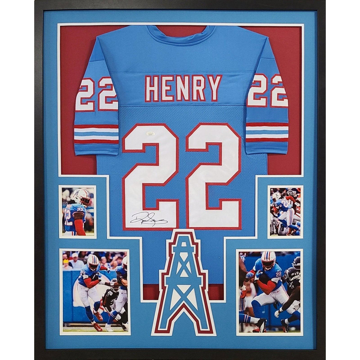 Derrick Henry Framed Signed Jersey JSA Autographed TB Tennessee Titans Oilers