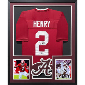 Derrick Henry Framed Signed Jersey Beckett Autographed Alabama Crimson Tide WN