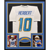 Justin Herbert Framed Jersey Beckett Autographed Signed LA Chargers IH2