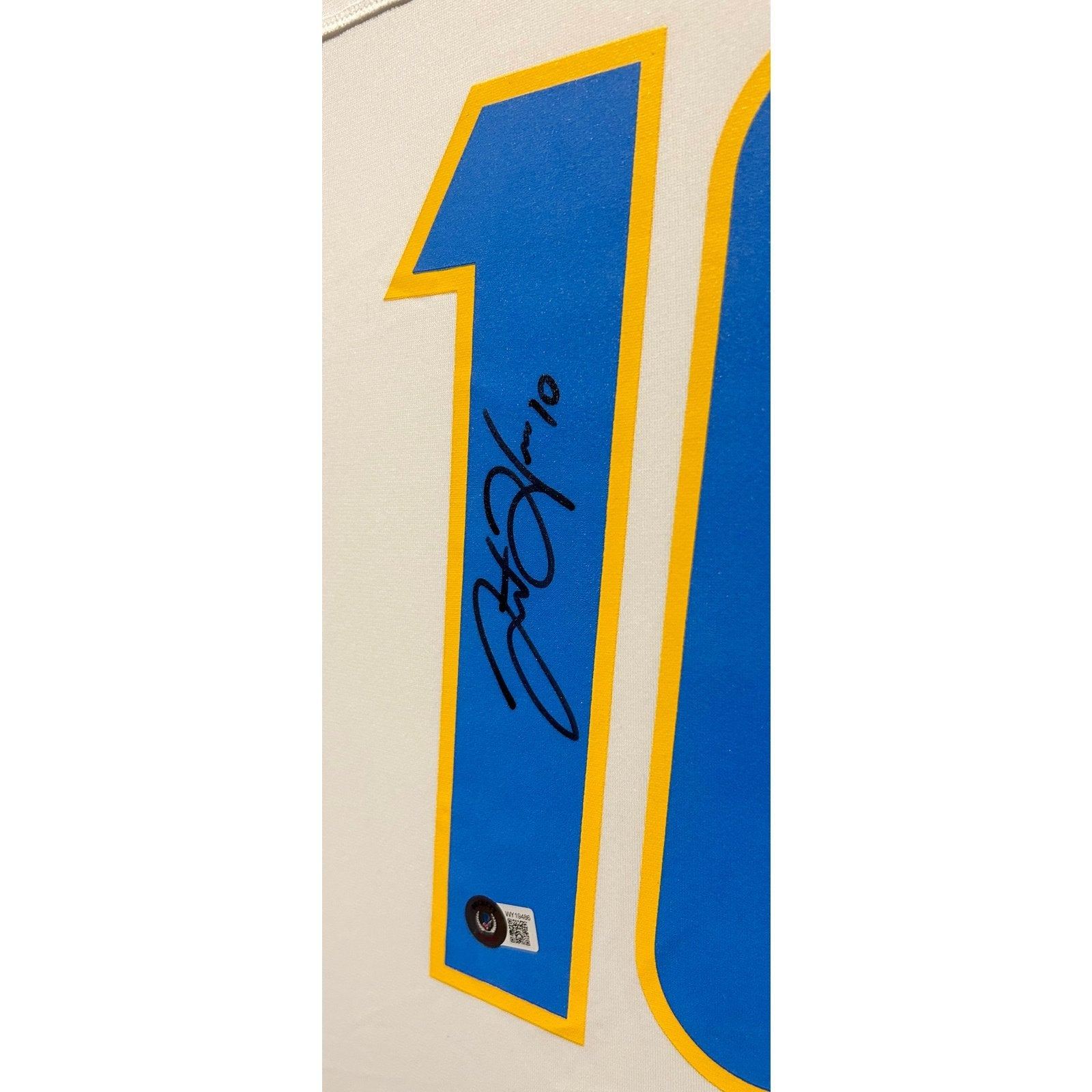 Justin Herbert Framed White Jersey Beckett Autographed Signed LA Chargers L.A.