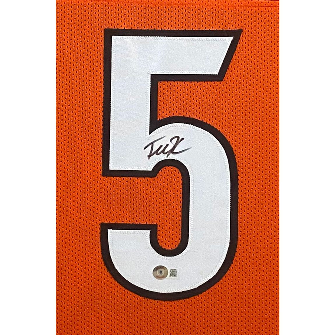 Tee Higgins Signed Framed Orange Jersey Beckett Autographed Cincinnati Bengals