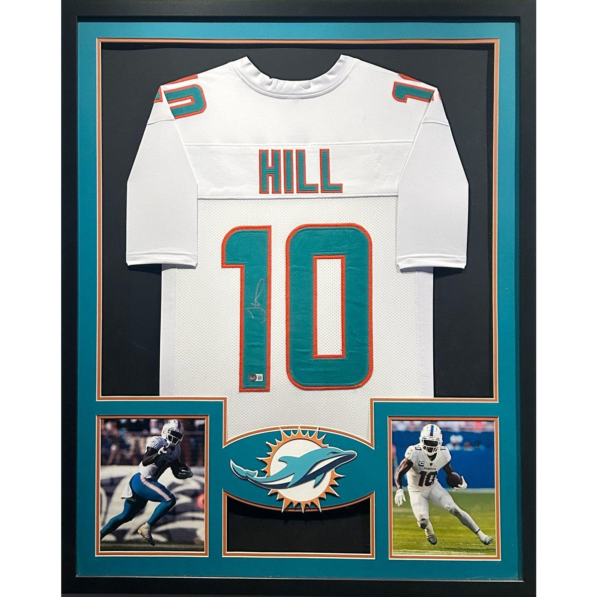 Tyreek Hill Framed Signed White Jersey Beckett Autographed Miami Dolphins