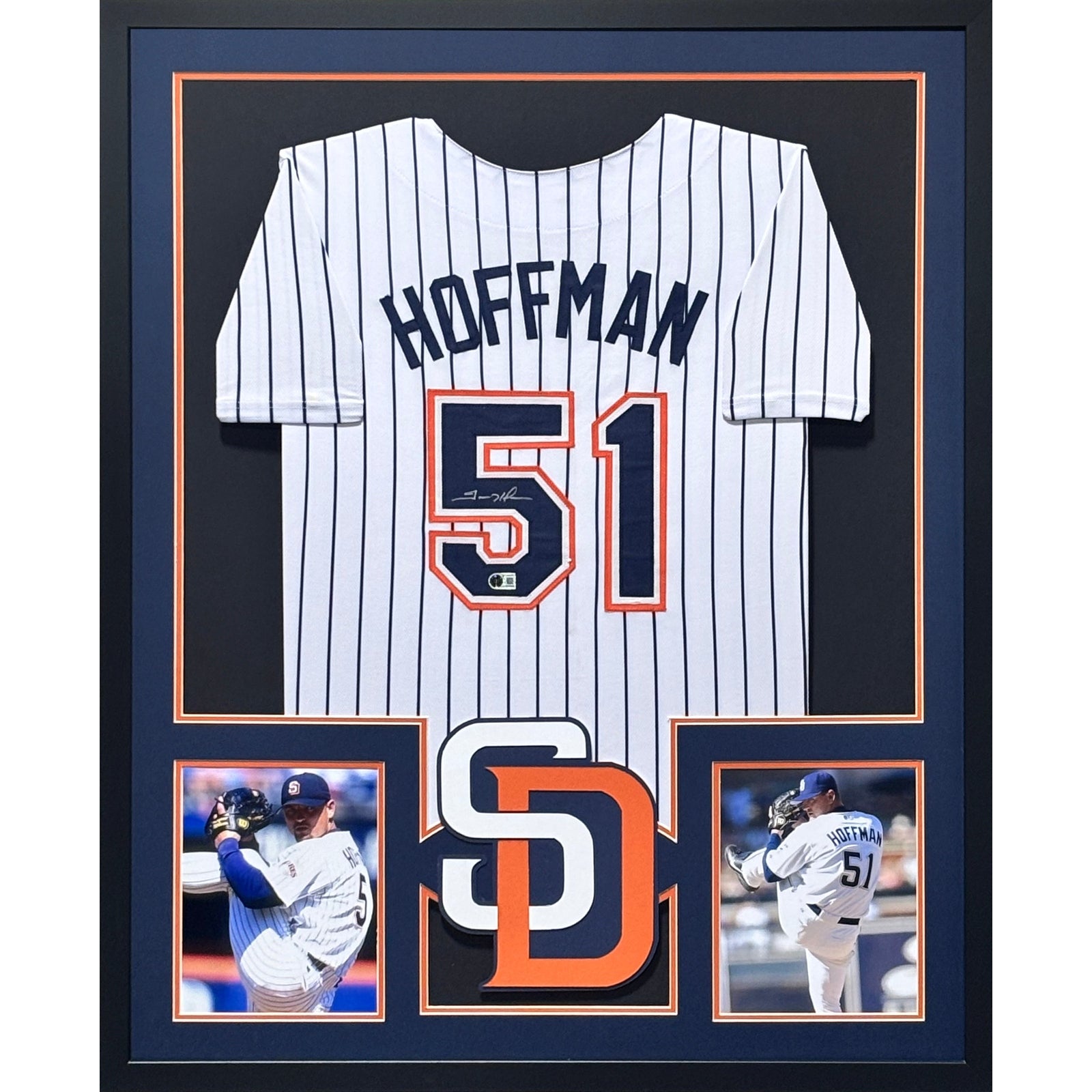 Trevor Hoffman Framed Jersey Beckett Autographed Signed San Diego Padres Stripes