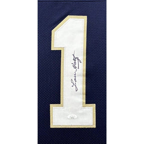 Lou Holtz Framed Signed Notre Dame Jersey JSA Autographed 2P