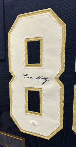 Lou Holtz Framed Signed Notre Dame Jersey JSA Autographed