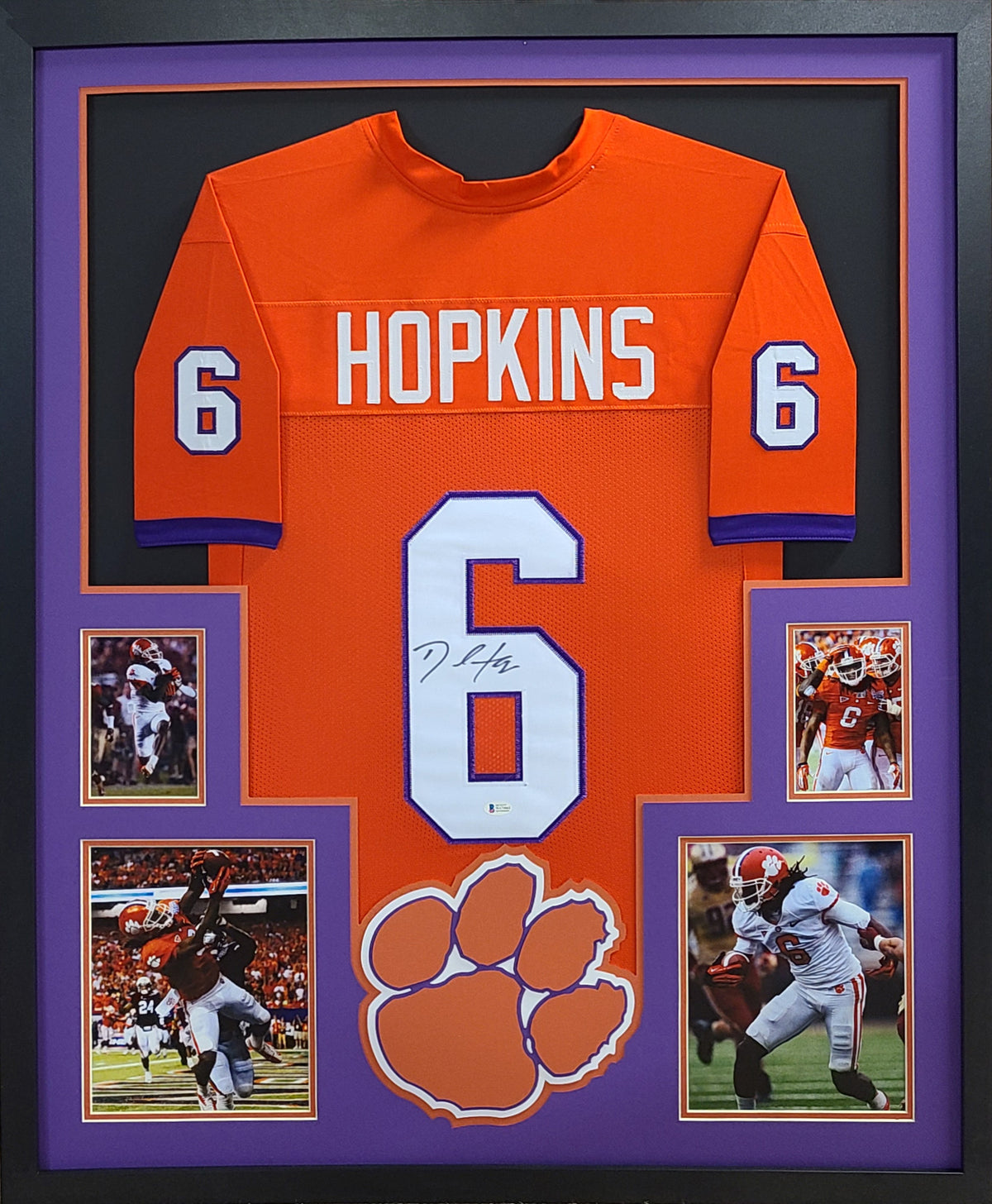 DeAndre Hopkins Framed Signed Clemson Orange Jersey Beckett Autographed