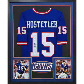 Jeff Hostetler Framed Signed Jersey Beckett Autographed New York Giants