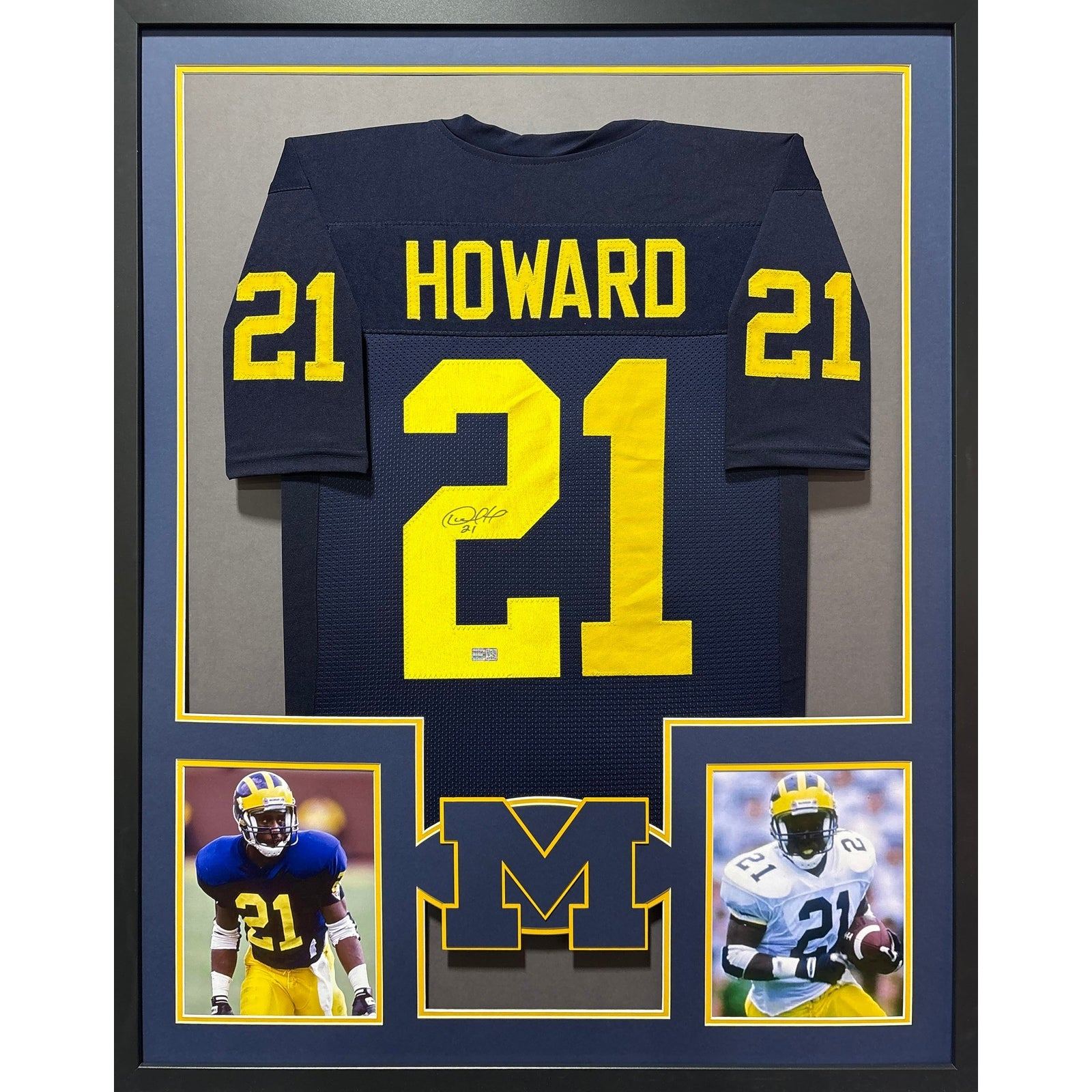 Desmond Howard Signed Framed Jersey Tristar Autographed Michigan 2P