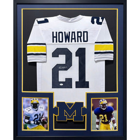 Desmond Howard Signed Framed White Jersey JSA Autographed Michigan 2P