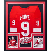 Gordie Howe Signed Framed Red Jersey Frameworth Autographed Red Wings