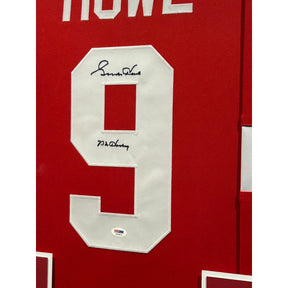Gordie Howe Signed Framed Red Jersey PSA/DNA Autographed Detroit Red Wings