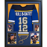 Brett Hull Adam Oates Framed Jersey Beckett Autographed Signed St. Louis Blues