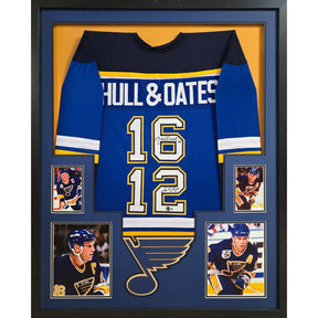 Brett Hull Adam Oates Framed Jersey Beckett Autographed Signed St. Louis Blues