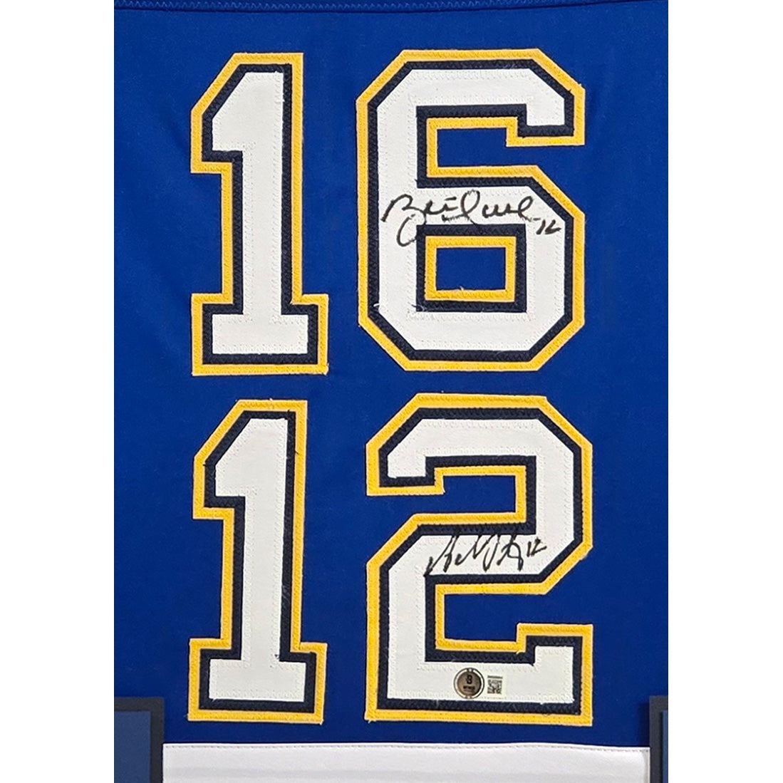 Brett Hull Adam Oates Framed Jersey Beckett Autographed Signed St. Louis Blues