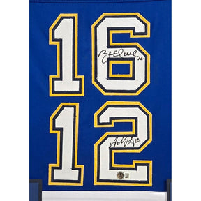 Brett Hull Adam Oates Framed Jersey Beckett Autographed Signed St. Louis Blues