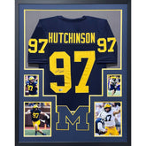Aidan Hutchinson Framed Signed Michigan Jersey Beckett Autographed IH