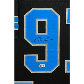 Aidan Hutchinson Framed Signed Lions Black Jersey Beckett Autographed