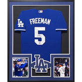 Freddie Freeman Framed Blue Jersey Autographed Signed Beckett L.A. Dodgers