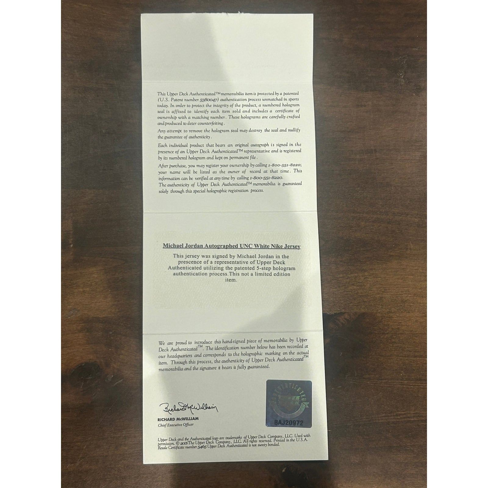 Michael Jordan Framed Signed UNC White Jersey UDA Autographed UpperDeck