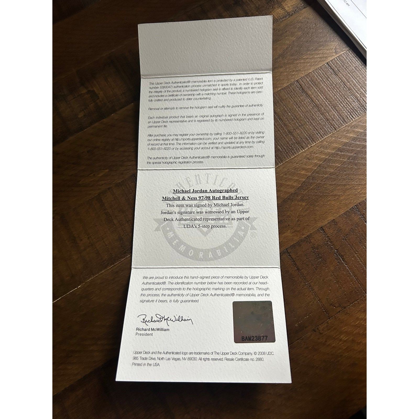 Michael Jordan Framed Signed Bulls Red Jersey UDA Autographed UpperDeck 4P