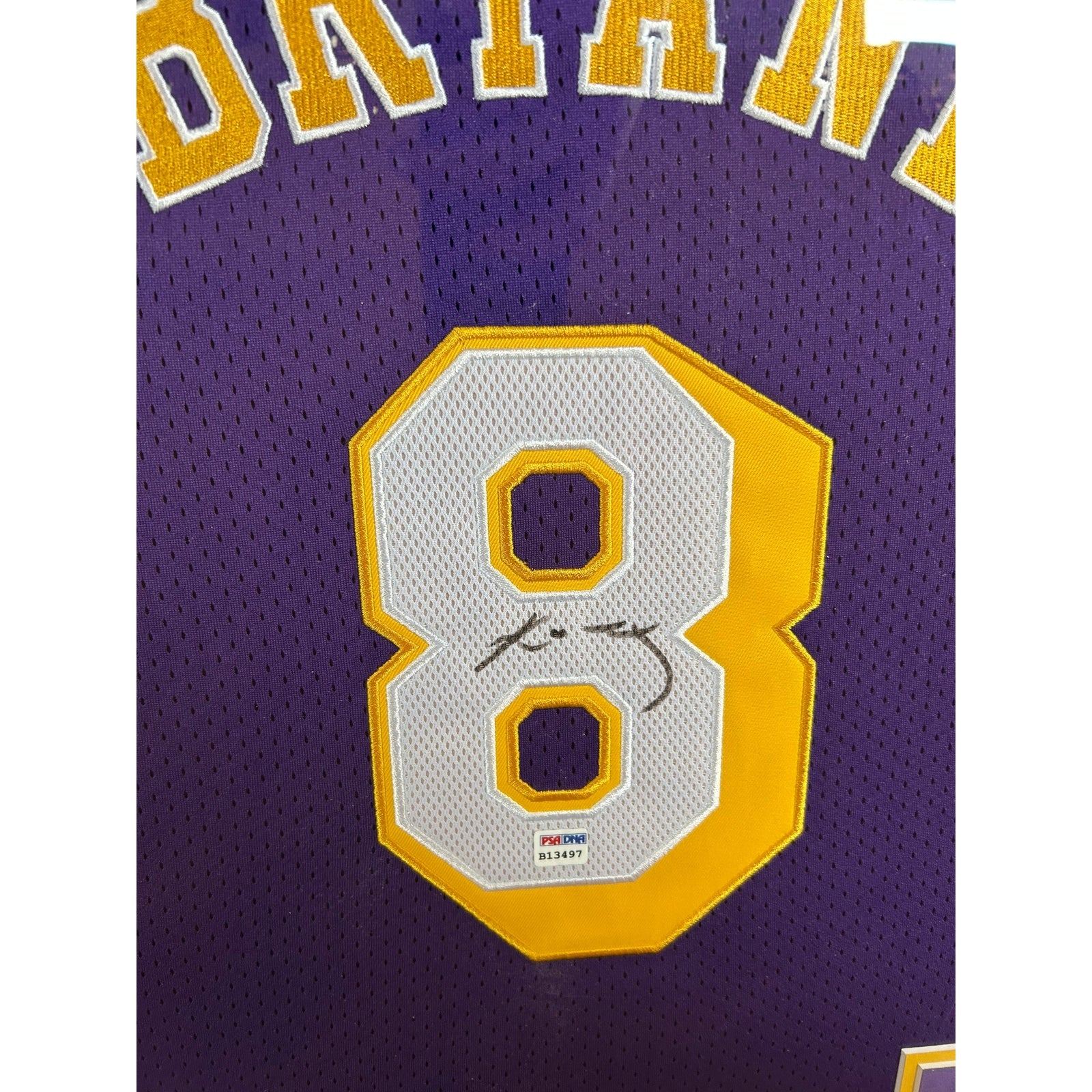 Kobe Bryant Framed Signed Jersey PSA/DNA Autographed LA Lakers Purple