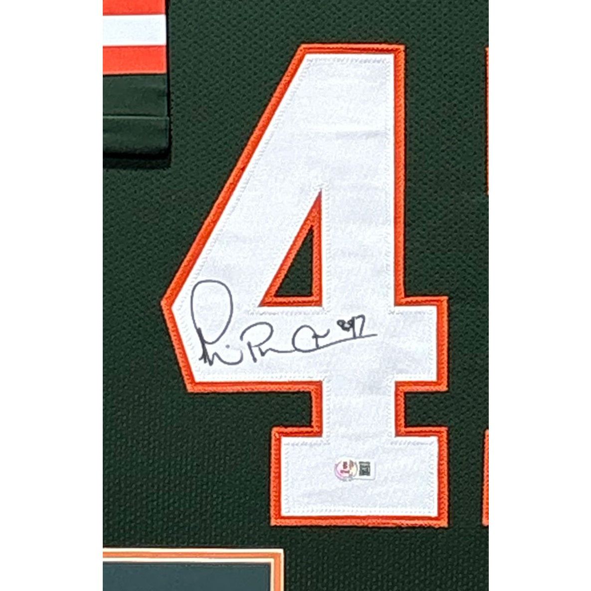 Michael Irvin Signed Framed Green Jersey Beckett Autographed Miami Cowboys