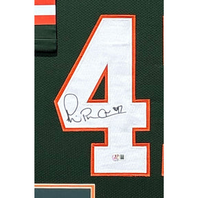 Michael Irvin Signed Framed Green Jersey Beckett Autographed Miami Cowboys