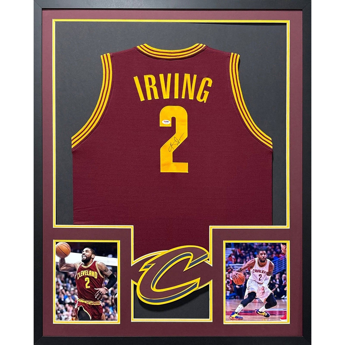 Kyrie Irving Signed Framed Maroon Jersey PSA/DNA Autographed Cavaliers