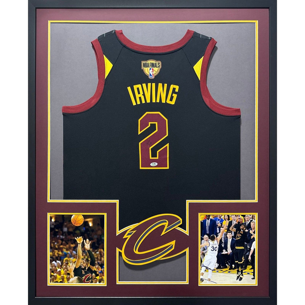Kyrie Irving Signed Framed Black Jersey PSA/DNA Autographed Cavaliers