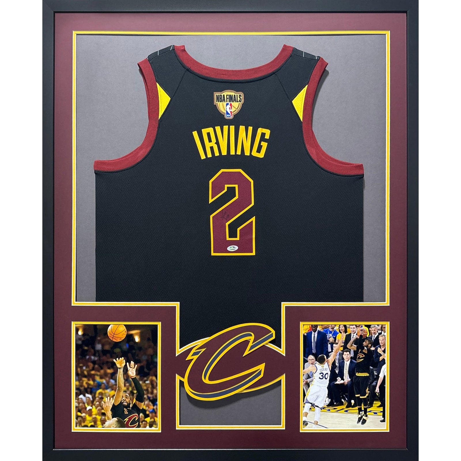 Kyrie Irving Signed Framed Black Jersey PSA/DNA Autographed Cavaliers