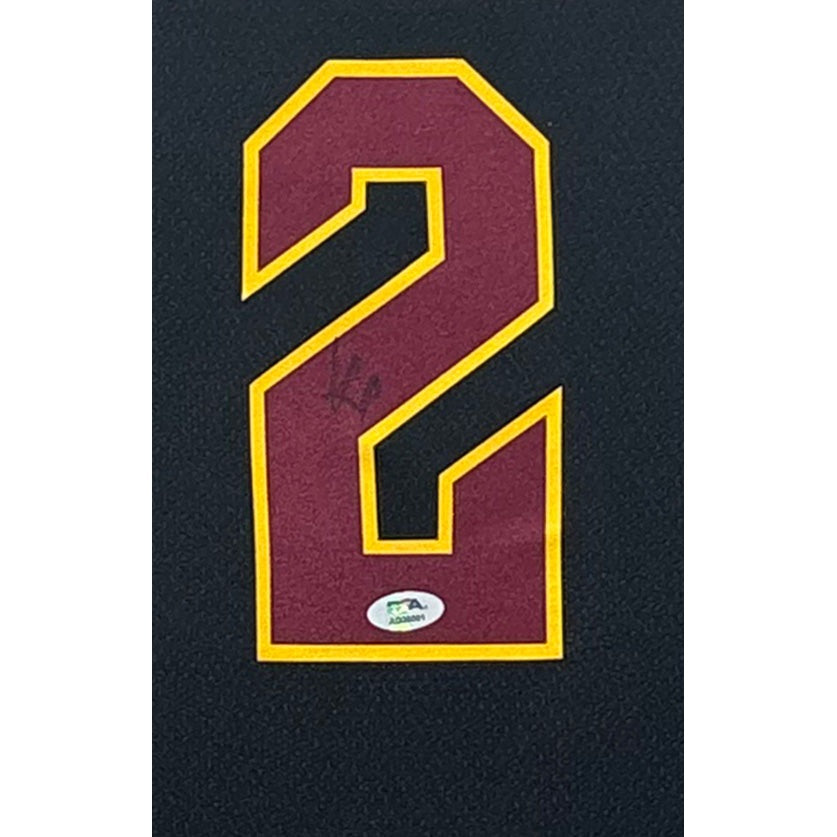 Kyrie Irving Signed Framed Black Jersey PSA/DNA Autographed Cavaliers