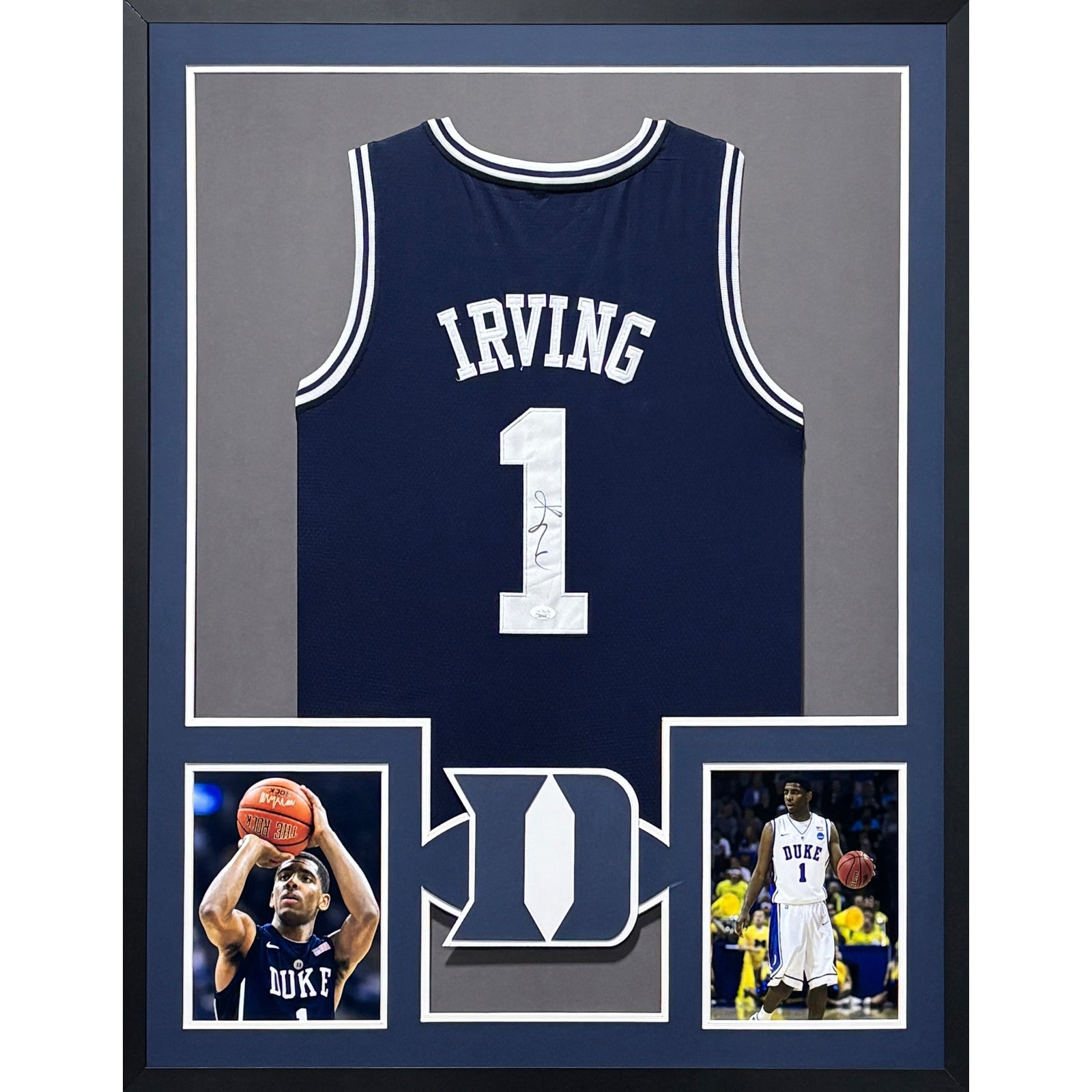 Kyrie Irving Framed Signed Jersey JSA Autographed Duke Blue Devils