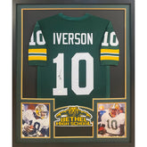 Allen Iverson Signed Framed Football Jersey JSA Autographed Bethel High School